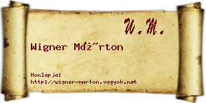 Wigner Márton névjegykártya