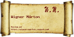 Wigner Márton névjegykártya